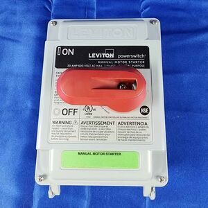 LEVITON Powerswitch
MANUAL MOTOR STARTER 30AMP 600 VOLT AC MAX.
